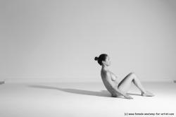 Nude Gymnastic poses Woman White Moving poses Slim long brown Dynamic poses Pinup